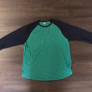 Old Navy Green/Navy Blue Baseball T (XL)