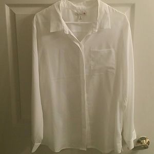 Old Navy White long sleeve buttoned blouse Sz XL