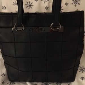 Black leather bag