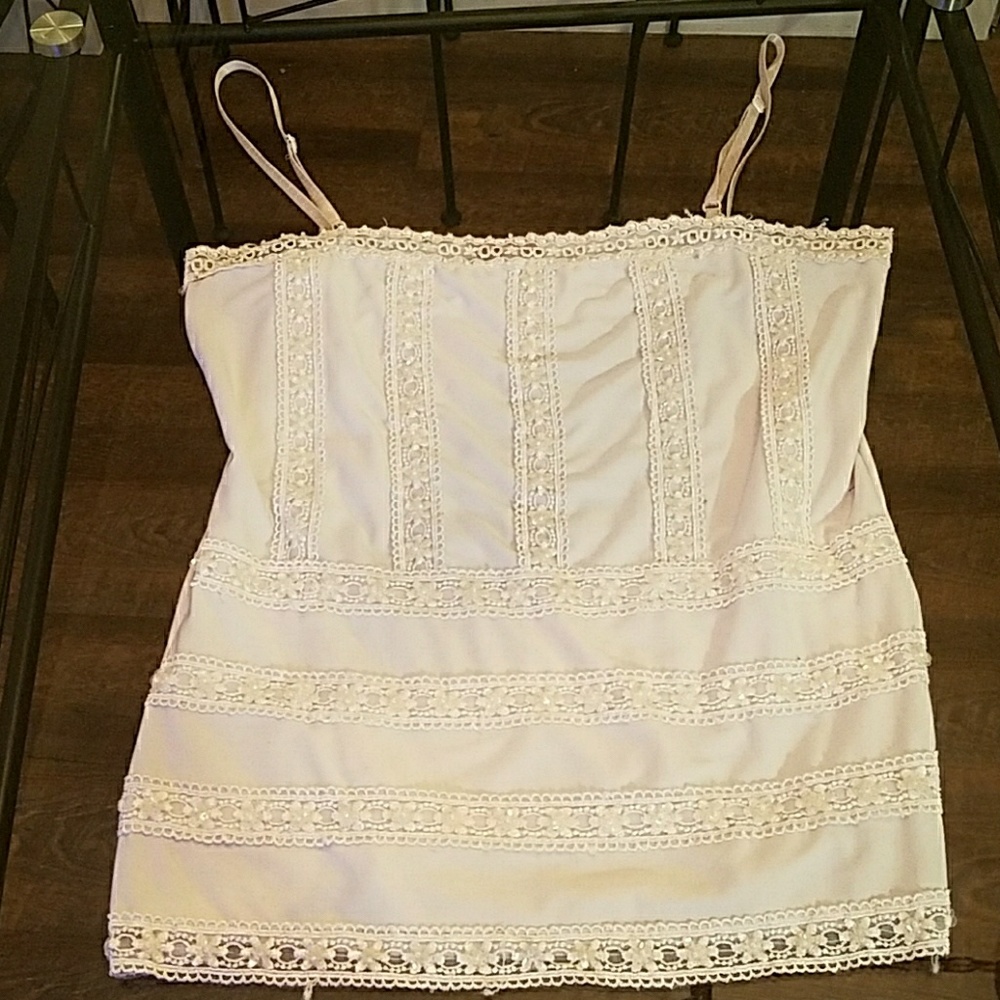 Cream shirt beautiful embroidery and sequins