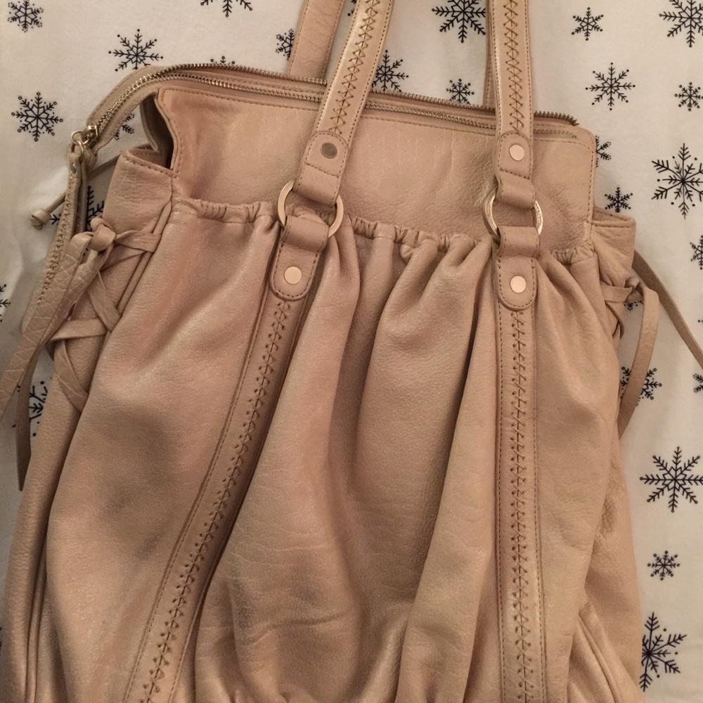 Gorgeous light gold leather bag