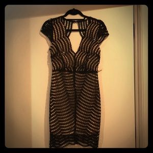 Black sequined cocktail dress