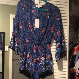 Floral blue Romper