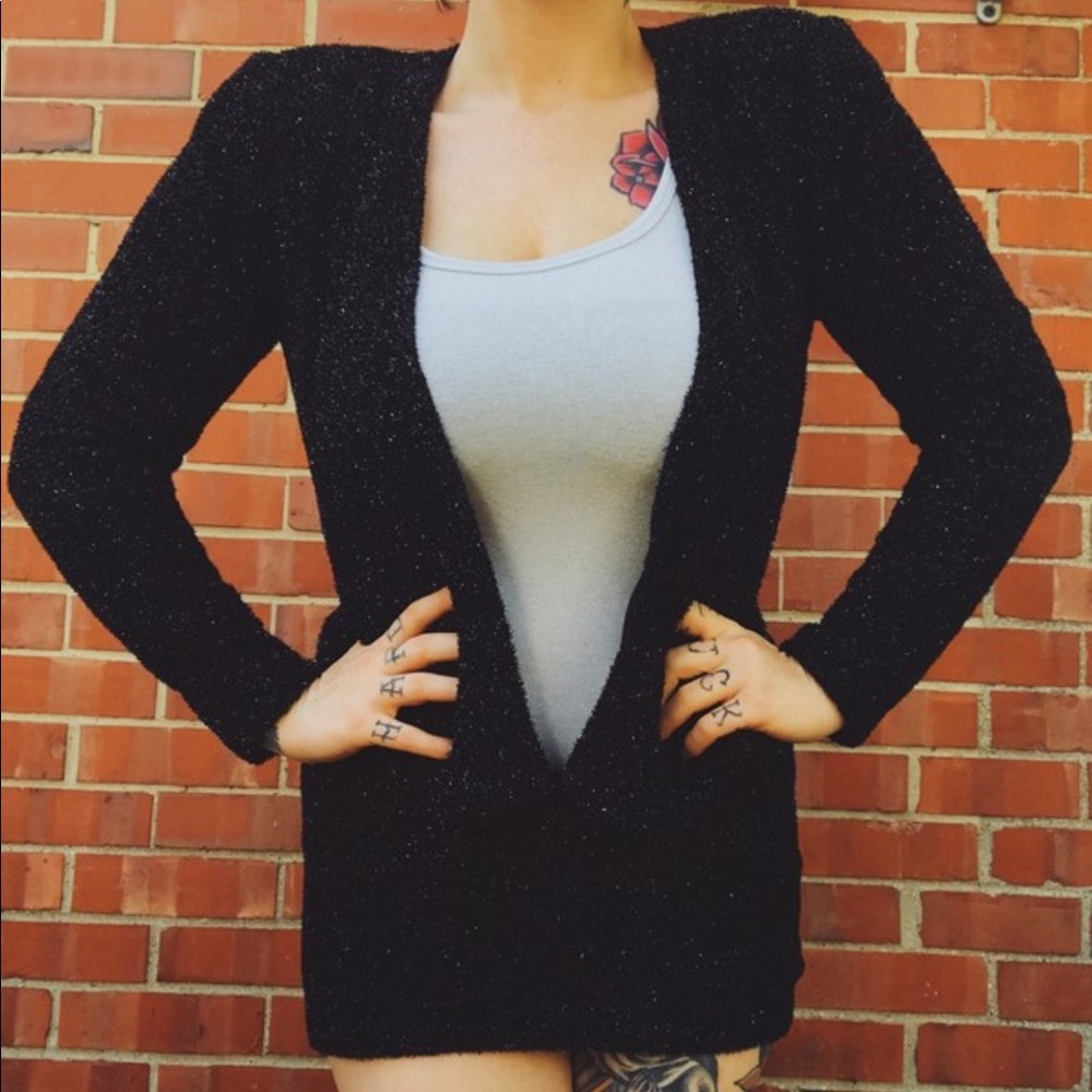 90’s VTG fuzzy shimmer jacket + skirt set