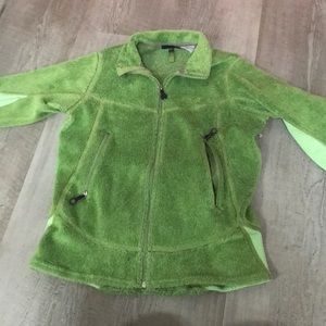 Green Patagonia fleece jacket