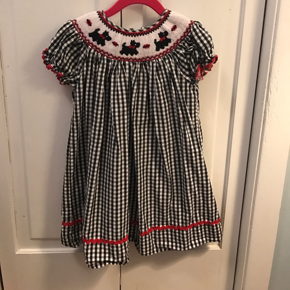 Smocked Scottie dog dress