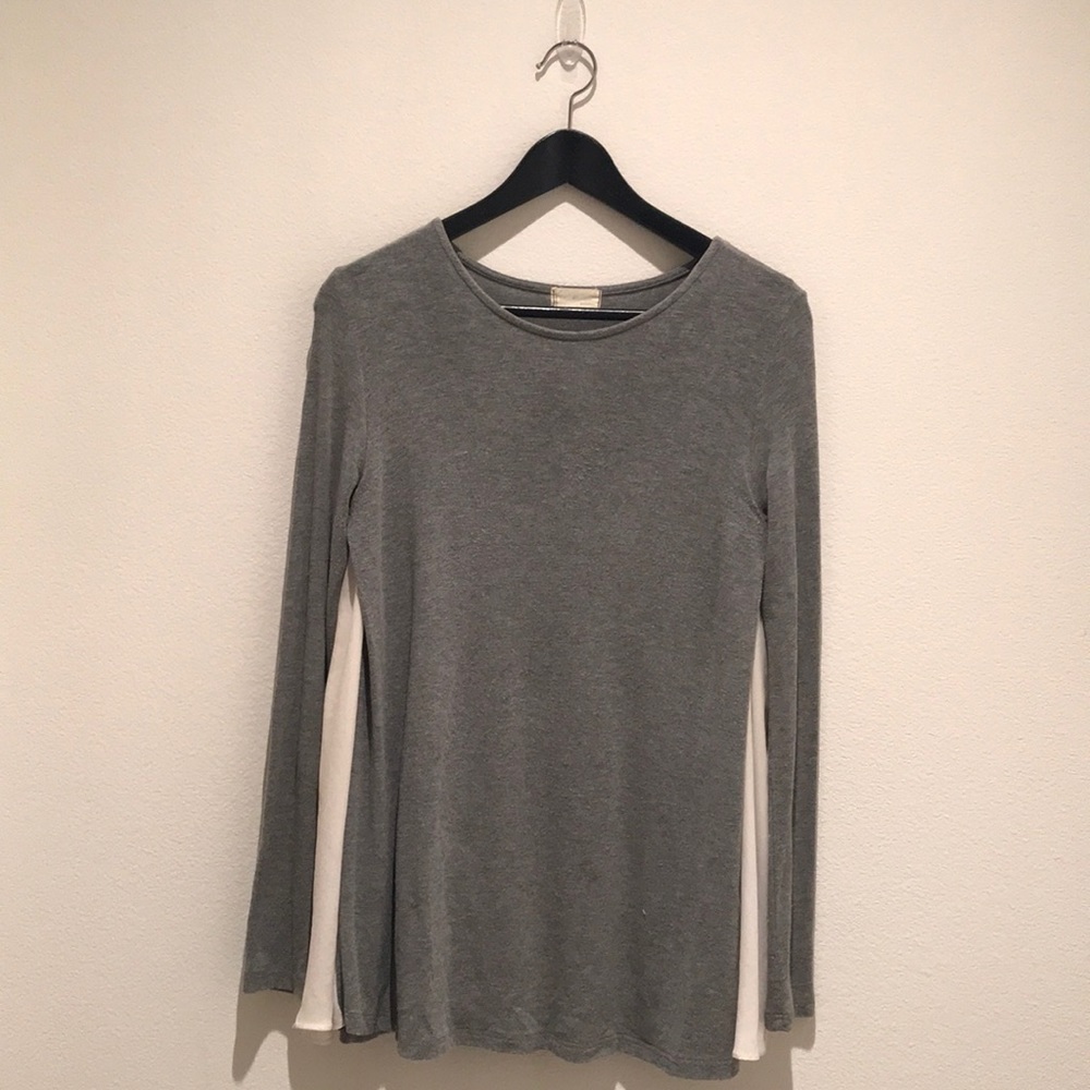 Girl Grey Blouse with Chiffon detail - Medium