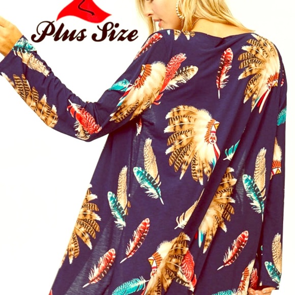 NATIVE DESIGN KIMONO PLUS SIZE - Picture 3 of 4