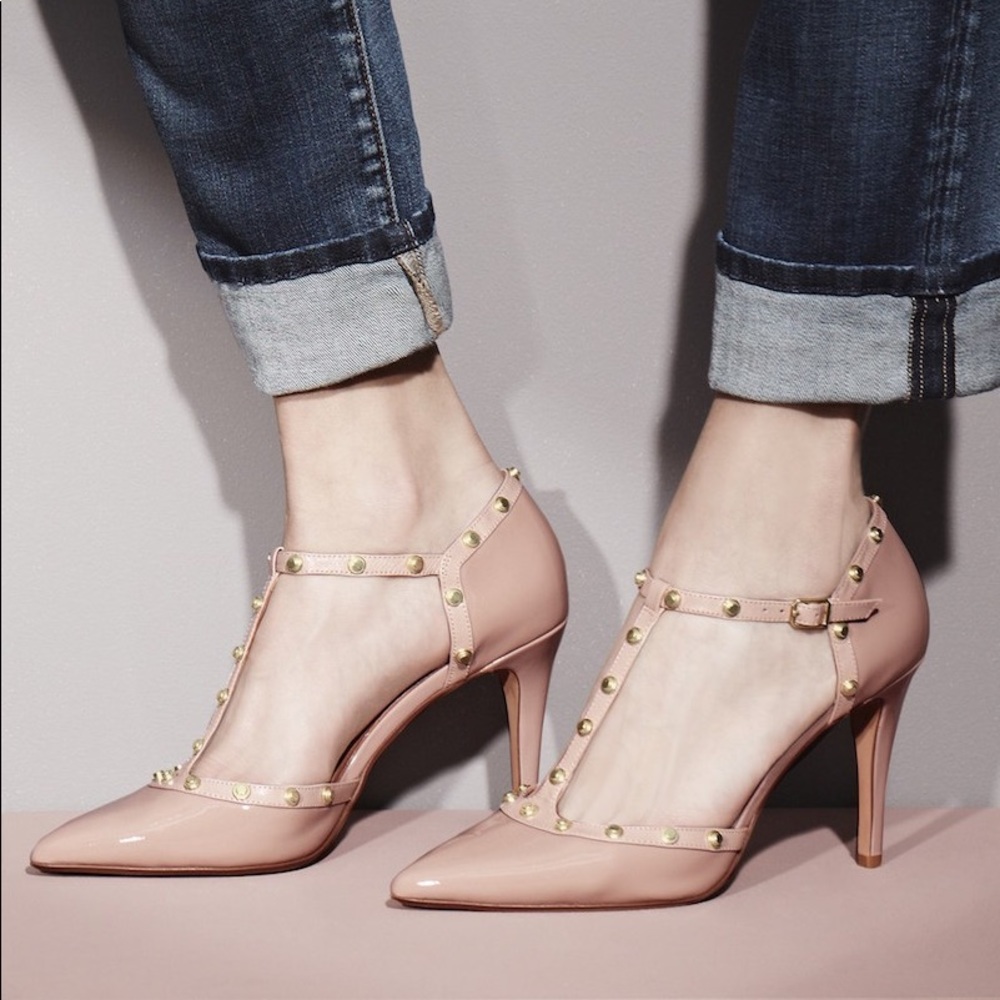 Halogen Martine Studded T-Strap Pumps