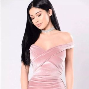 Hiding My Heart Midi Velvet Pink Dress