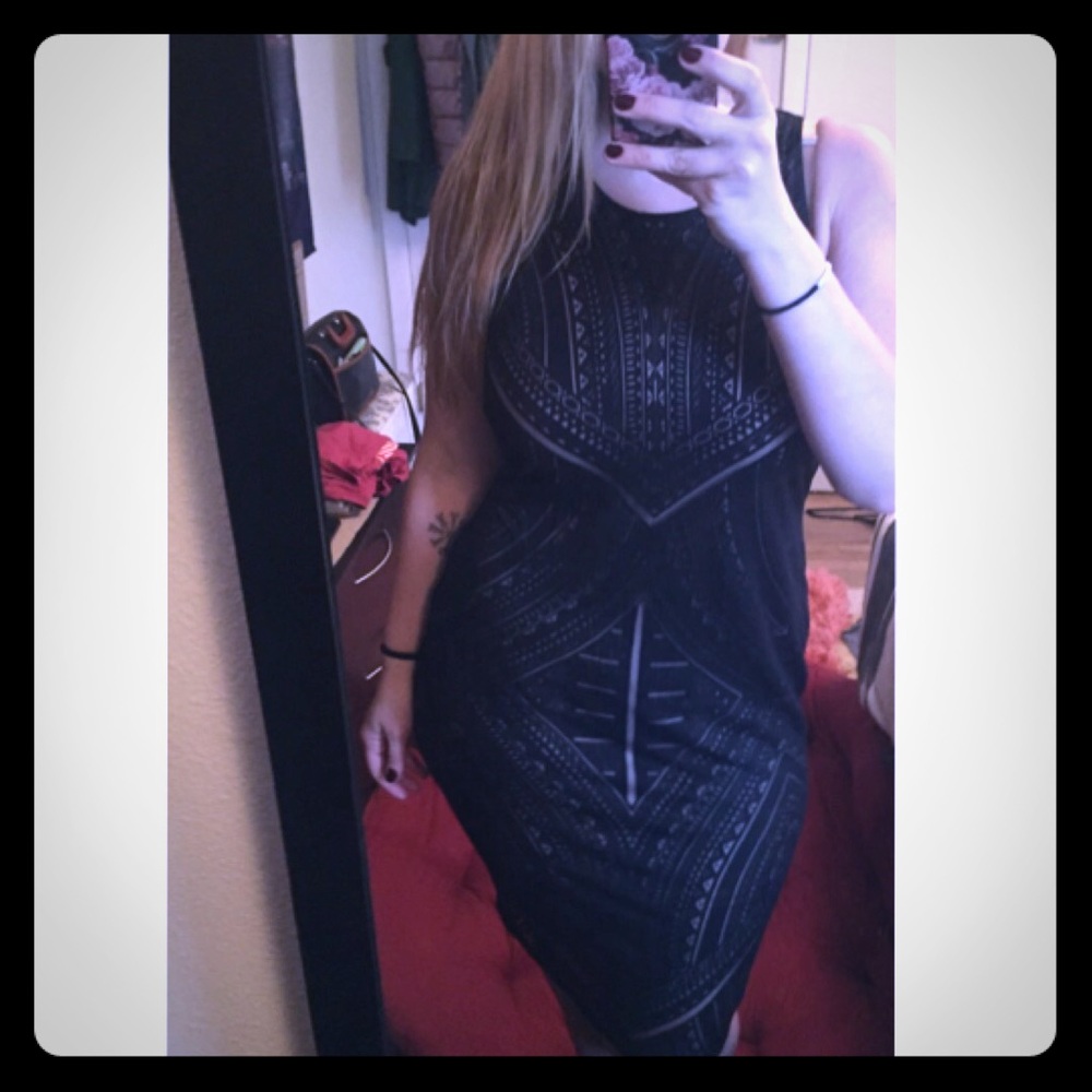 Art Deco Illusion Bodycon Dress