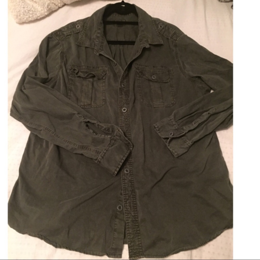 Army green button-up!