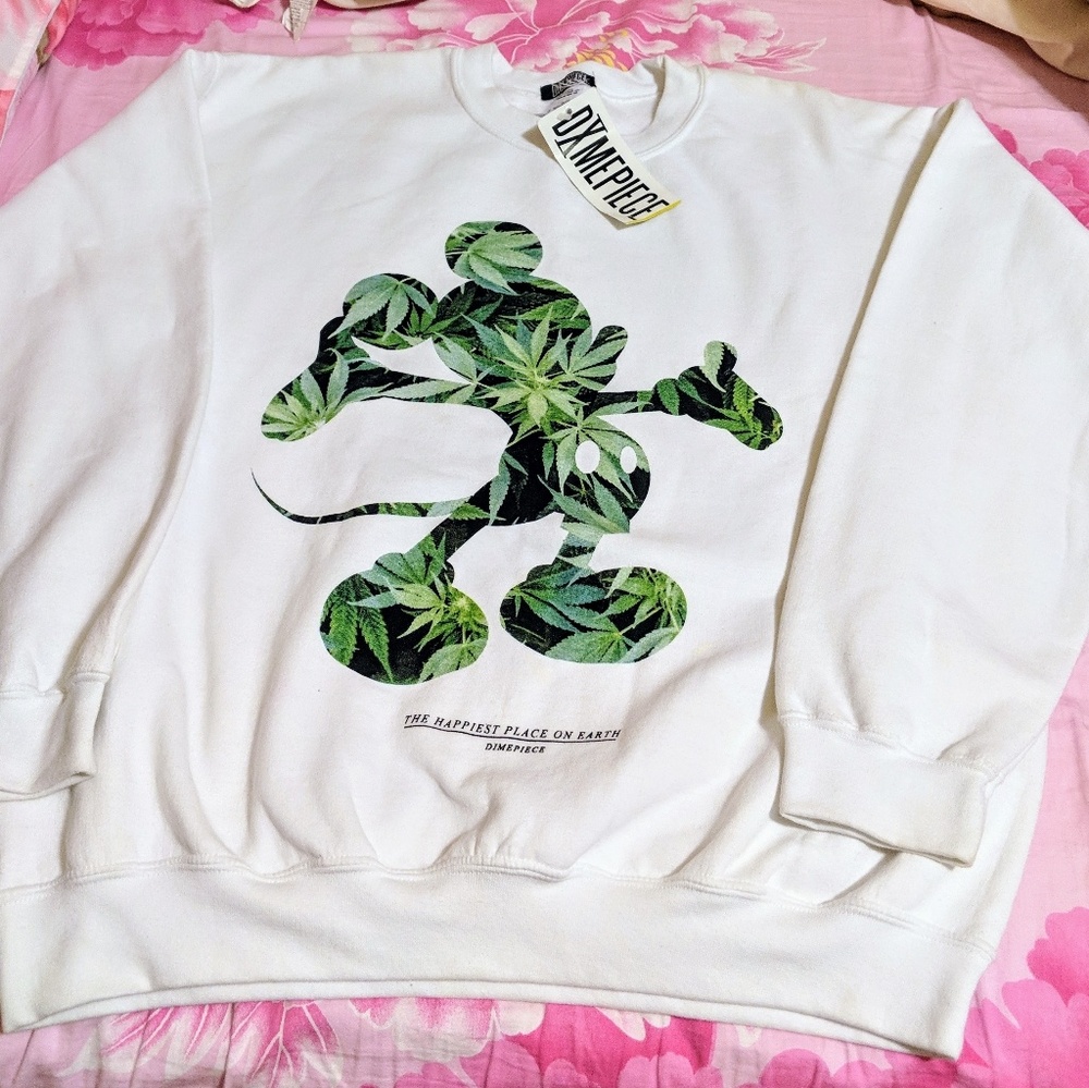 Dime Piece LA Mickey weed crewneck sweater