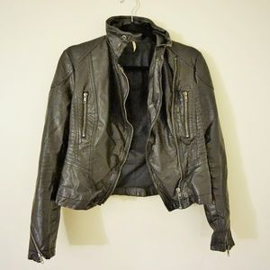 Free People Vegan Leather Moto Jacket