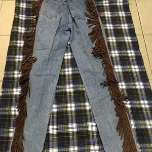 Fringe jeans pants