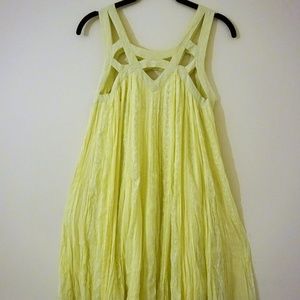 NWT Free People Yellow Cut Out Flowy Dress