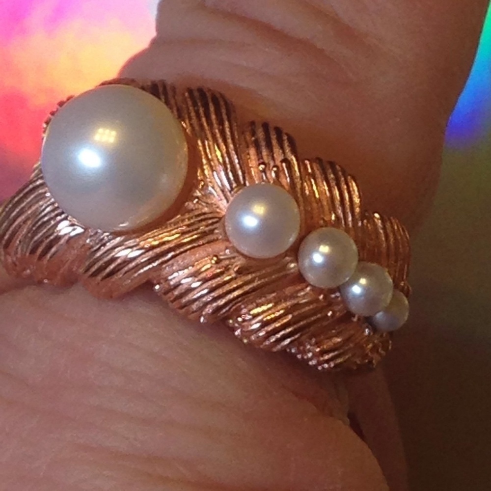 Nwt! GENUINE WHITE PEARLS 14 KT ROSE / .925