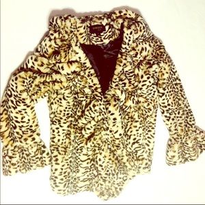 Faux Fur Leopard Print coat.  EUC