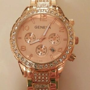Beautiful woman's rose gold watch