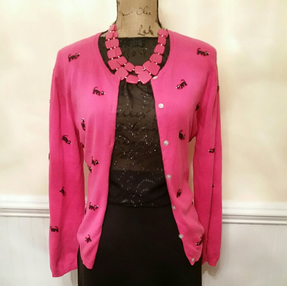 Hot pink cardigan