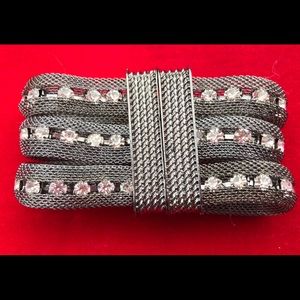 ROCKER CHIC bracelet, antique silver, rhinestones