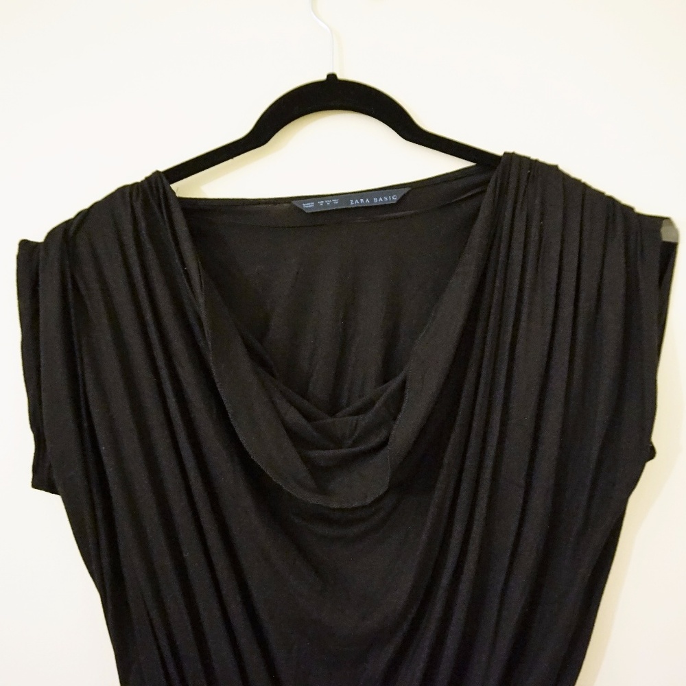 Zara Black Cowl Neck Dress