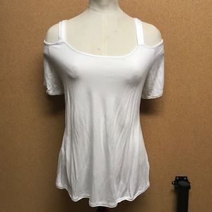 White Cold Shoulder Top