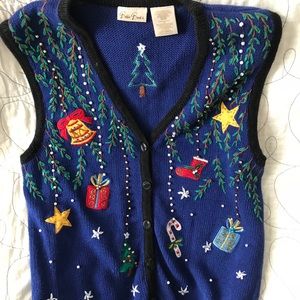 Bobbie Brooks ugly Christmas sweater vest S 4/6