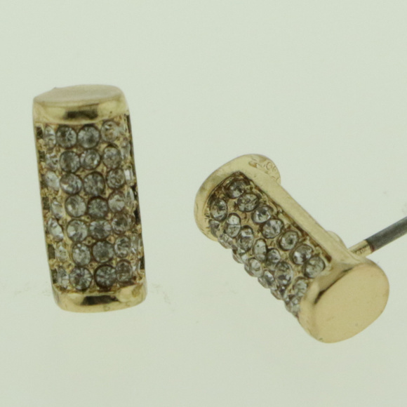 NWOT small gold crystal pave earring LTDE73nc - Picture 4 of 4