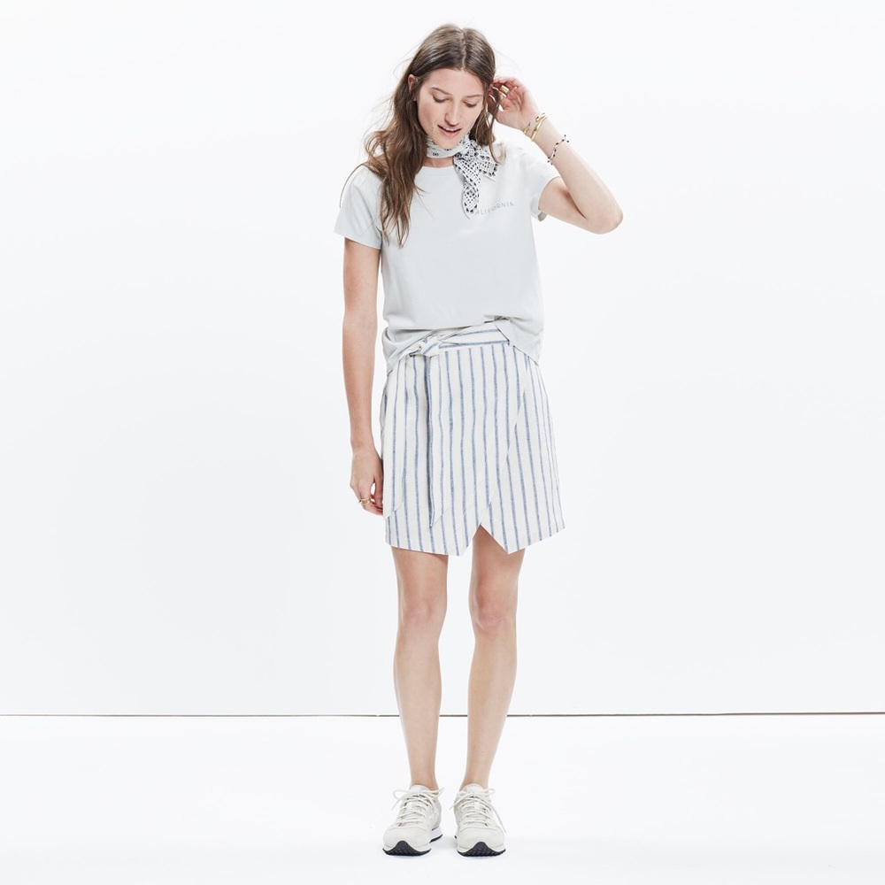 Madewell Portside Skirt in Ikat Stripe 0 - Picture 2 of 3