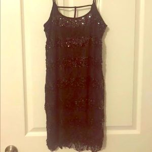 Wet Seal Black Sequined slip dress
