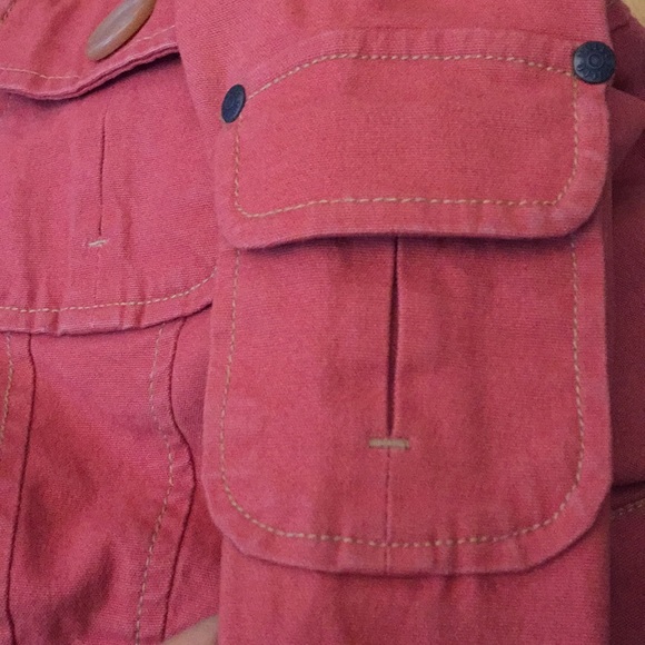 Tulle faded rust jean jacket w/ large tan buttons - Picture 2 of 8