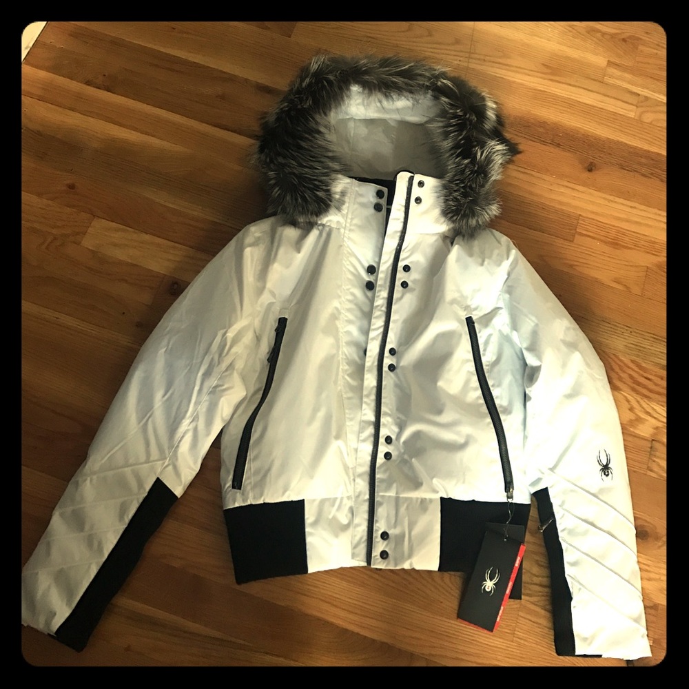 SPYDER Bella fox fur trim waterproof down jacket