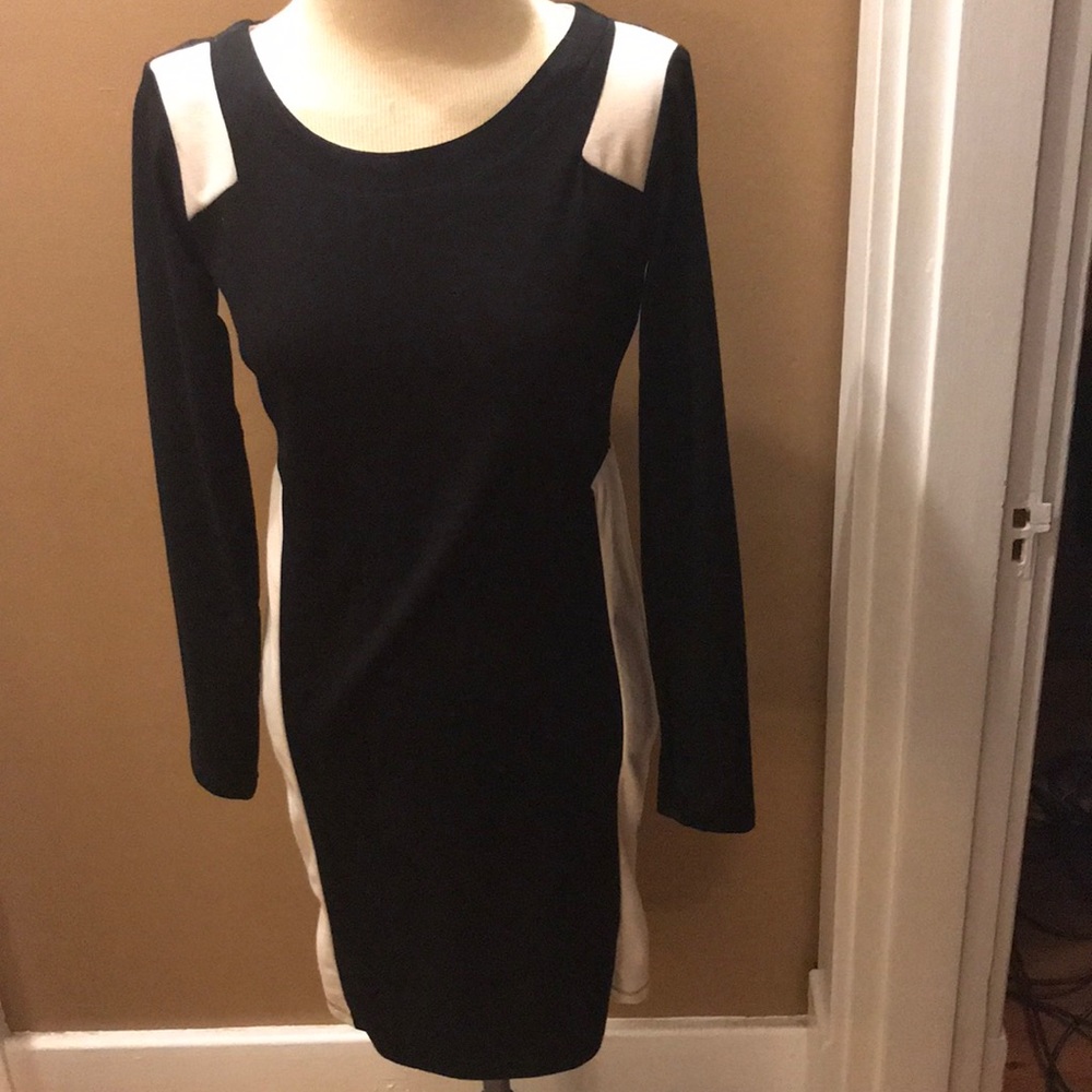 Black & cream dress