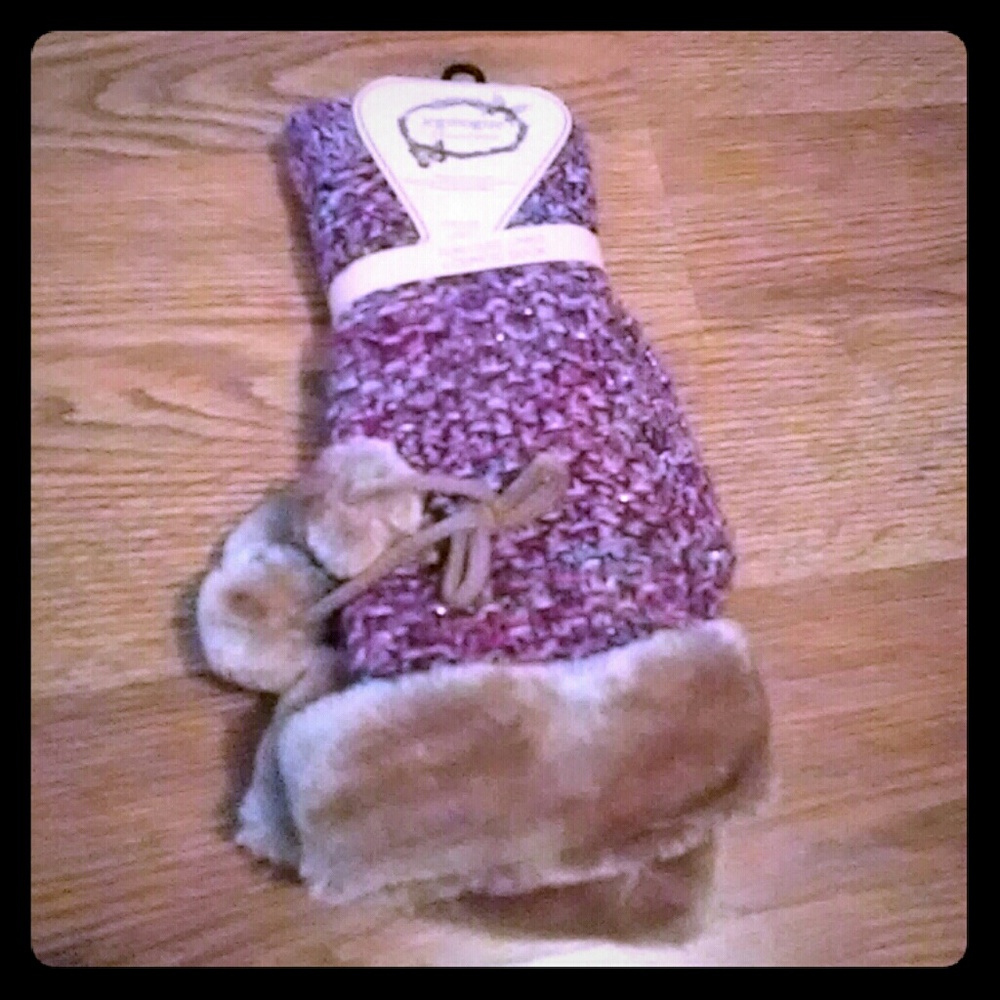 Fur Cuff Lined Lounge Socks