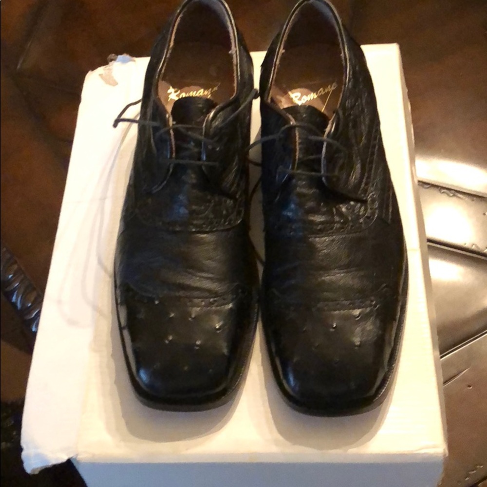 Romano Men Genuine Ostrich Dress Shoe Size 10