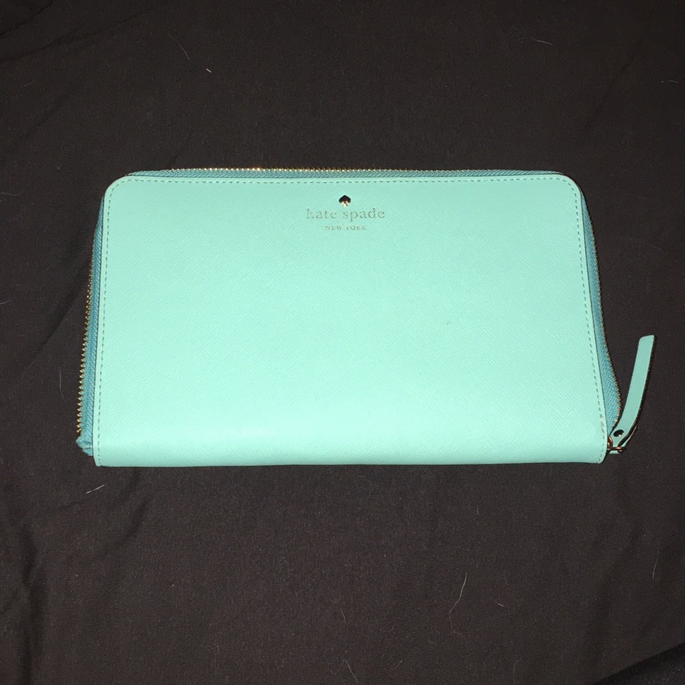 Mint Blue Large Kate Spade clutch
