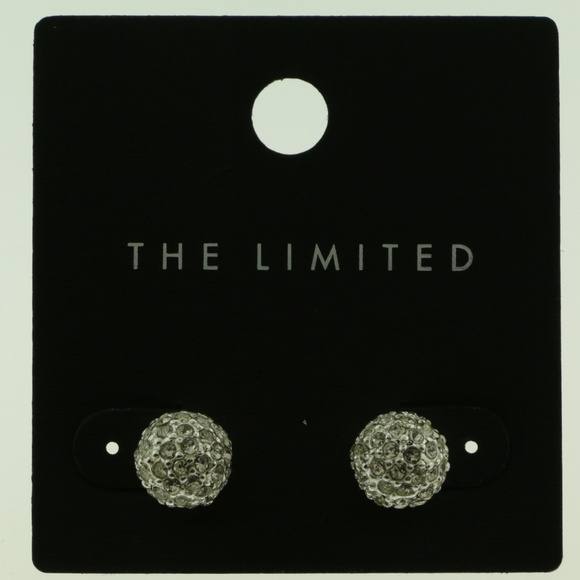 NWT silver fire ball pave crystal stud LTDE45 - Picture 4 of 6