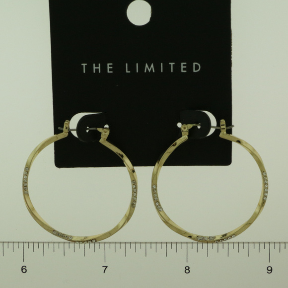 NWT gold crystal pin catch hoop earring LTDE51 - Picture 4 of 8