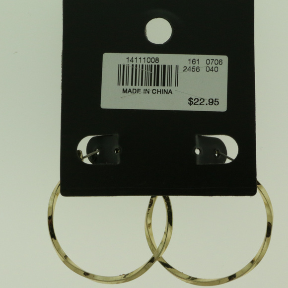 NWT gold crystal pin catch hoop earring LTDE51 - Picture 3 of 8