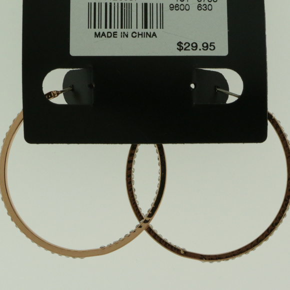 NWT gold pave crystal pincatch hoop earring LTDE57 - Picture 2 of 7