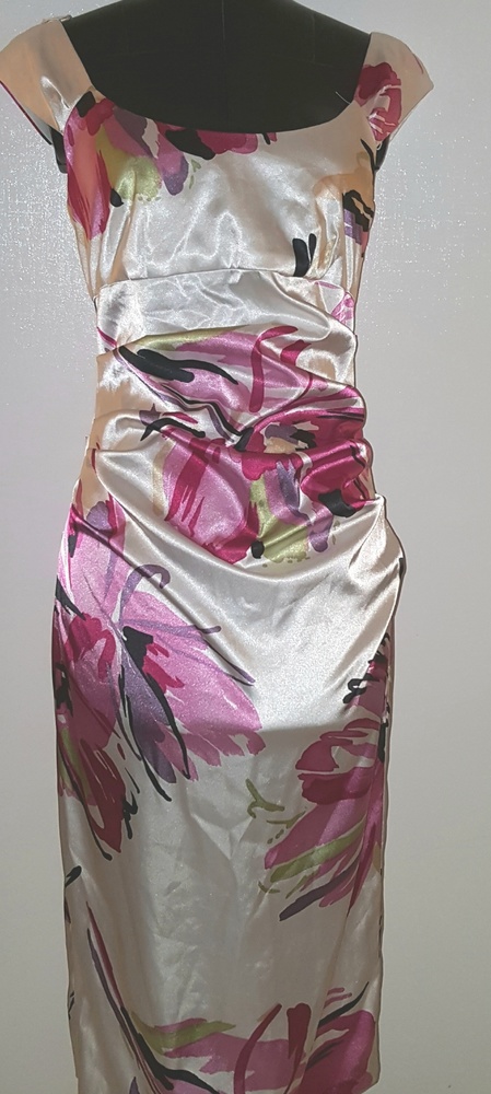 Gorgeous White Dress Flowers Gathered Back