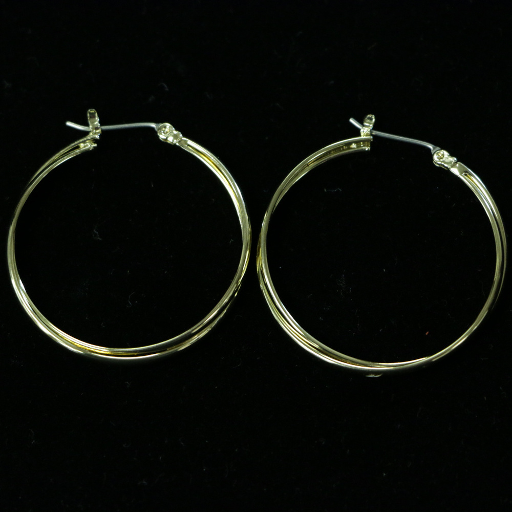 NWOT gold pin catch hoop earring LTDE32nc - Picture 2 of 6