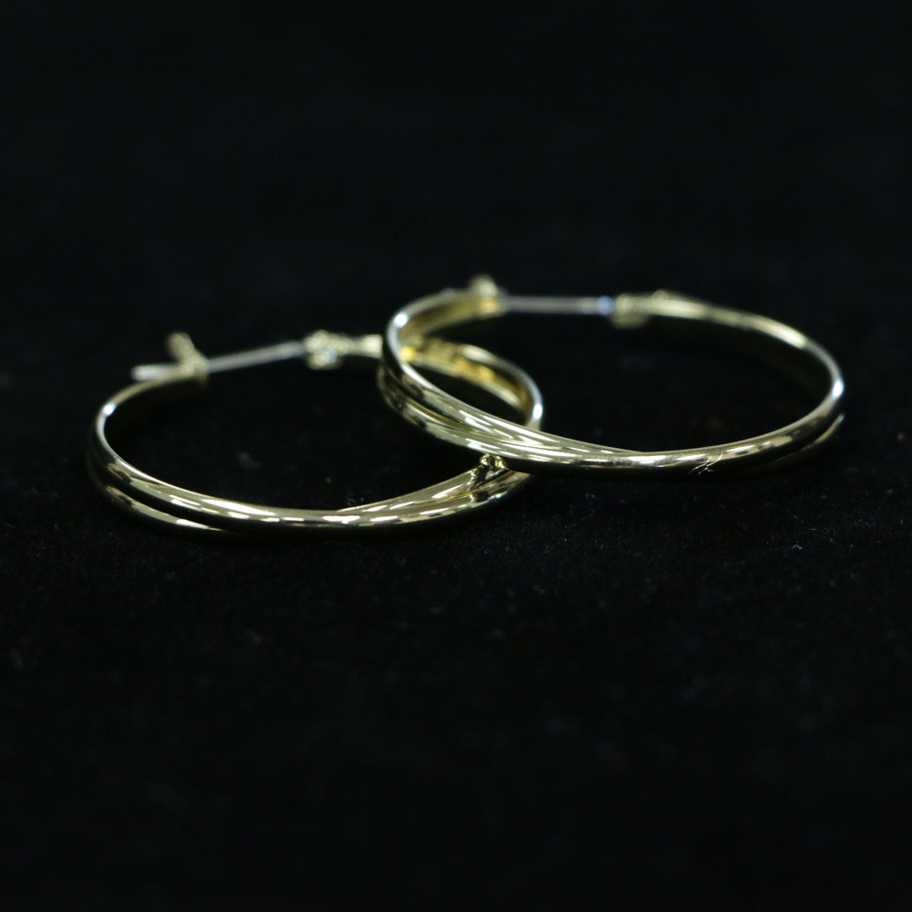 NWOT gold pin catch hoop earring LTDE32nc - Picture 3 of 6
