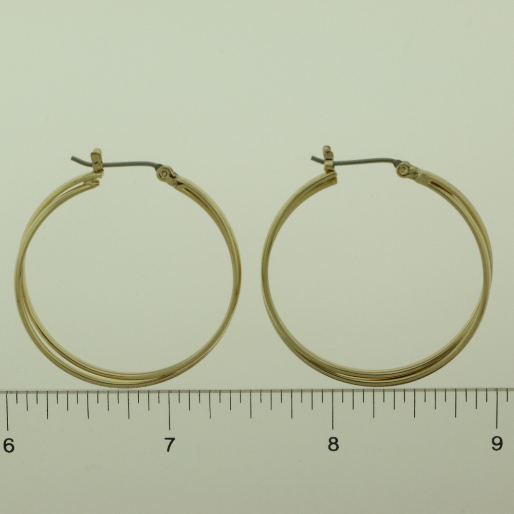NWOT gold pin catch hoop earring LTDE32nc - Picture 4 of 6