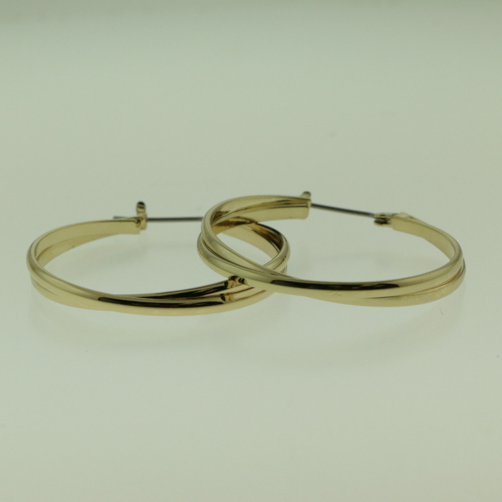 NWOT gold pin catch hoop earring LTDE32nc - Picture 5 of 6