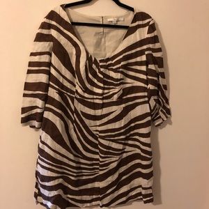 Linen zebra print resort wear dress