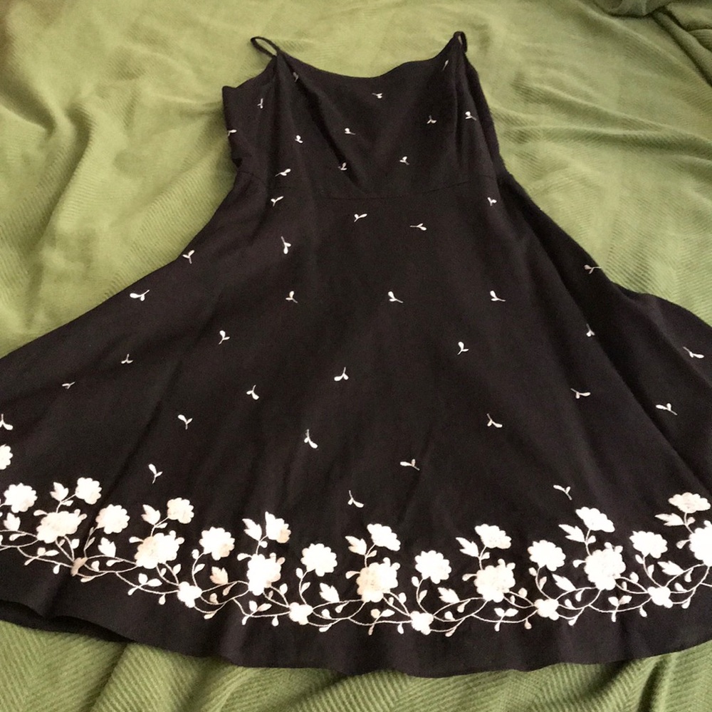Little black embroidered dress
