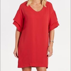 NWT Red ruffle sleeve dress