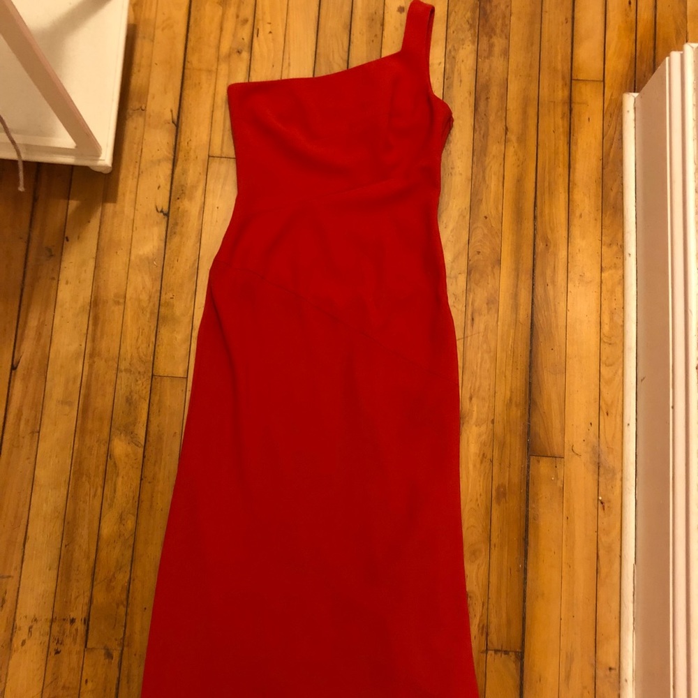 Off shoulder red dress